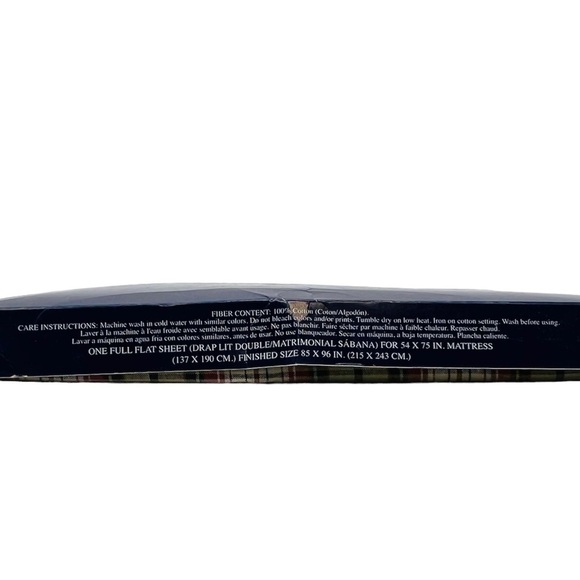 Vintage Ralph Lauren Elgin Plaid Full Flat Sheet New NWT (matches Charlotte) - Picture 5 of 6